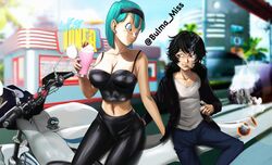 ass_grab big_breasts black_hair blue_eyes blush bulma_briefs bulma_briefs_(frieza_saga) commission dragon_ball dragon_ball_z glowing_sora headband imminent_sex imp latex latex_clothing novasayajingoku pale-skinned_female pale-skinned_male pale_skin red_eyes size_difference skin_tight smoking sora_the_imp teal_hair thick_thighs rating:Explicit score:22 user:Bulma_Miss