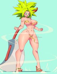 1girls absurd_res breasts curvy dragon_ball dragon_ball_super feet female female_only green_hair hi_res high_heels huge_breasts kefla legendary_super_saiyan lunaexhabbitix nipple_slip solo solo_female super_saiyan super_saiyan_2 thick thick_ass thick_thighs thong weapon wedge_heels rating:Questionable score:108 user:TheGoat_xxxx