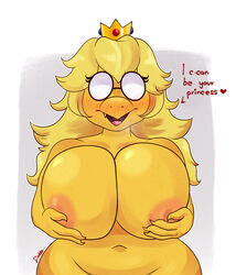 1girls absurd_res accessory anthro areolae ass beak big_breasts biped blonde_hair blush breasts crown curvy dialogue digital_media_(artwork) english_text eyewear female genderswap_(mtf) genitals glans hair headgear heart hi_res holding_breasts huff huge_breasts jewelry kamek koopa long_hair looking_at_viewer mario_(series) mtf_crossgender navel nintendo nipples non-mammal_nipples orange_glans penis princess_kamek princess_peach_(cosplay) rodd.y rule_63 scales scalie sharp_teeth simple_background smile solo super_mario_bros._(2023_film) teeth text thick_thighs voluptuous white_background wide_hips yellow_body yellow_scales rating:Explicit score:144 user:bot