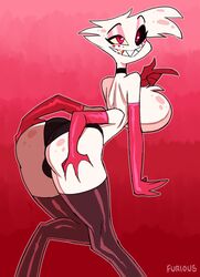 1boy angel_dust_(hazbin_hotel) ass ass_grab ball_bulge big_ass big_butt black_panties bulge butt butt_grab chest_fur chest_tuft choker collar eyebrows eyelashes eyeshadow fat_ass femboy feminine_male freckles grabbing_own_ass hazbin_hotel large_ass looking_at_viewer lustburnsfire male male_only multi_arm multi_limb panties pink_eyes sharp_teeth solo solo_focus solo_male stockings thick_ass thick_thighs thighhighs thighs tuft white_body white_fur white_hair white_skin wide_hips zrfurious rating:Explicit score:114 user:HughthyDerg