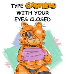 chubby chubby_anthro chubby_female garfield_(series) garfield_the_cat genderswap goth goth_girl gothfield gothified grabbing grabbing_own_breast humor orange_body orange_fur rule_63 smugka920 rating:Questionable score:48 user:smugka920