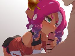 angry artist_request blowjob blush breasts_out green_eyes holding_penis jacket_open licking nipples octoling octoling_girl on_top organ_rn splatoon splatoon_(series) splatoon_3 sucking_penis sweatdrop rating:Explicit score:198 user:EricCottle