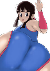 1girls arm_up asian asian_female ass bangs big_ass black_hair blush breasts butt_crack_outline cheongsam chichi clothes dat_ass dragon_ball dragon_ball_(classic) dragon_ball_z dress_wedgie dumptruck_ass facesitting from_behind from_below hime_cut huge_ass light-skinned_female light_skin long_hair looking_back looking_down milf open_mouth partially_visible_ass rear_view rhythm_(artist) sideboob sidelocks solo wedgie white_background rating:Questionable score:108 user:HydratedAcorn