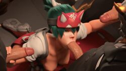 1girls 3boys 3d animated asian big_penis blizzard_entertainment blowbang breasts clothed_sex clothing double_handjob exposed_breasts fellatio female female_focus footwear gangbang green_hair handjob headwear kiriko_(overwatch) kneeling loop lowres male nipples oral oral_sex overwatch overwatch_2 penis ponytail sneakers standing stroking_penis wip yeero rating:Explicit score:622 user:Slick_Pickle