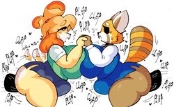 2boys 2girls aggressive_retsuko aggretsuko animal_crossing big_ass big_breasts breasts bubble_butt crossover dork_boi female holding_hands huge_ass isabelle_(animal_crossing) lewd_dorky male male/female nintendo retsuko sanrio tagme thick_thighs wide_hips rating:Explicit score:92 user:Tyehrj