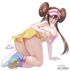 1girl achromaru aged_up alternate_version_available ass bending_over blue_eyes breasts brown_hair dat_ass female game_freak hips huge_ass huge_breasts light-skinned_female light_skin long_hair nintendo pokemon pokemon_bw2 rosa_(pokemon) smile thick_thighs thighs twin_buns twintails wide_hips rating:Questionable score:205 user:Aeolus_HX