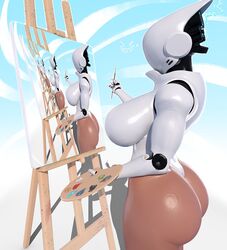 1girls ass breasts canvas dark-skinned_female dark_skin female female_only haydee haydee_(game) huge_ass huge_breasts painting popogori robot robot_girl solo rating:Questionable score:57 user:WatchTheLanguage