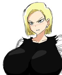 1girls android_18 big_boobs blonde_hair blonde_hair_female dragon_ball female female_only momiji_(artist) sketch white_background rating:Explicit score:42 user:Berd151