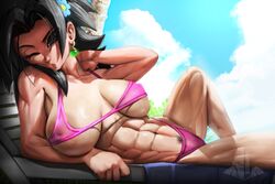 1girls abs absurd_res bikini breasts dragon_ball dragon_ball_super dragon_ball_z elitenappa female female_only hair_down hi_res huge_breasts kefla large_breasts looking_at_viewer muscular muscular_female solo solo_female swimsuit rating:Questionable score:205 user:WatchTheLanguage