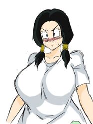 2021 black_hair black_hair_female color dragon_ball dragon_ball_z female momiji_(artist) toei_animation videl white_background white_shirt rating:Questionable score:56 user:Berd151