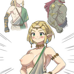 1girls 2boys archaic_tunic armpits big_breasts blonde_female blonde_hair blonde_hair_female breasts breath_of_the_wild casual clothing female female_focus ganondorf green_eyes huge_breasts humanoid hylian link link_(breath_of_the_wild) link_(cosplay) link_(tears_of_the_kingdom) male monbetsu_kuniharu multiple_boys nintendo nipples one_breast_out pale_skin pink_nipples pointy_ears princess_zelda short_hair tears_of_the_kingdom the_legend_of_zelda uncensored unseen_male_face zelda_(breath_of_the_wild) zelda_(tears_of_the_kingdom) zelda_protagonista zonai_outfit rating:Explicit score:357 user:Magnaziel