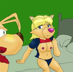 breasts canine color dingo exposed_breasts female fur furry furry_breasts knives krome_studios male mammal marsupial shazza thylacine ty ty_the_tasmanian_tiger rating:Explicit score:0 user:bot