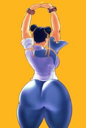 1girls 2023 arms_up ass big_ass black_hair bracelet bubble_butt cdlum chun-li clothing dat_ass double_bun dumptruck_ass fat_ass female female_focus female_only hair huge_ass large_ass rear_view solo solo_female solo_focus street_fighter street_fighter_6 thick thick_ass thick_thighs wide_hips rating:Questionable score:245 user:Rex_Hollins