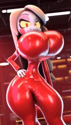 2023 3d animated animated_gif bouncing_breasts charlie_morningstar_(hazbin_hotel) clothed gif hazbin_hotel huge_breasts palisal swaying_hips thick_thighs vivienne_medrano vivziepop wasp_waist wide_hips rating:Explicit score:124 user:lightswitch4th