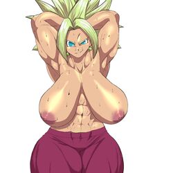 1girls alternate_breast_size armpits big_breasts blonde_hair blue_eyes breasts dragon_ball dragon_ball_super earrings female_abs female_only female_pubic_hair huge_breasts jombleywombley kefla large_breasts lifting_arms muscular_female pink_pants pubic_hair_peek sagging_breasts solo spiky_hair sweaty_body sweaty_breasts tagme thejombler rating:Explicit score:215 user:huyoce