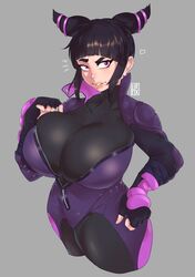 1girls ass big_breasts big_thighs black_hair breasts female hexprinxess juri_han light-skinned_female light_skin purple_eyes skin_tight skintight smile smiling solo solo_female street_fighter street_fighter_6 street_fighter_v thighs rating:Questionable score:167 user:Monbo