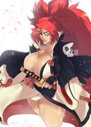 1girls baiken big_breasts big_thighs breasts coat eye_patch eyepatch female guilty_gear guilty_gear_strive hexprinxess katana long_hair ponytail red_hair solo solo_female sword thighs weapon rating:Questionable score:55 user:Monbo