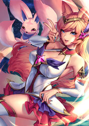 9_tails ahri alternate_costume alternate_hair_color alternate_hairstyle animal_ear_fluff animal_ears animal_girl big_breasts blonde_hair breasts busty child_bearing_hips cianyo cleavage clothing curvaceous curves curvy curvy_body curvy_female curvy_figure curvy_hips eyelashes eyeliner eyeshadow facial_markings female fluffy fluffy_ears fluffy_tail fluffy_tails fox fox_ears fox_girl fox_tail furry_tail hips huge_breasts humanoid inner_ear_fluff kemonomimi kitsune large_breasts league_of_legends light-skinned_female light_skin long_hair magical_girl multiple_tails nine_tailed_fox pale-skinned_female pale_skin riot_games star_guardian_ahri star_guardian_series tail thick_thighs thighs vastaya video_games violet_eyes voluptuous wide_hips rating:Explicit score:23 user:LewdVesani