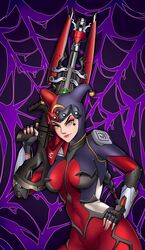 1girls armor batman_(series) big_thighs breasts cosplay dc dc_comics female female_only fingerless_gloves fully_clothed gloves gun hands_on_hips harley_quinn_(cosplay) overwatch overwatch_2 smile smiling sniper_rifle solo solo_female tattoo thighs thotlerrr treartz voluptuous voluptuous_female weapon widowmaker yellow_eyes rating:Safe score:29 user:Monbo