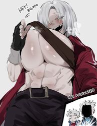 1girls 2boys abs belt belt_bra belt_buckle black_pants blue_eyes blush blushing brother_and_sister clothed coat dante devil_may_cry erection eyebrows_visible_through_hair female female_focus fit fit_female flashing flashing_breasts genderswap_(mtf) heavy_breathing huge_breasts incest kurenaiz1 mature mature_female meme muscular muscular_female nero_(devil_may_cry) pale_skin red_shirt rule_63 shiny_skin short_hair smiling teasing tomboy toned vergil white_hair rating:Questionable score:349 user:creamballz