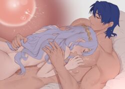 1boy 1girls after_sex blue_eyes blue_hair canon_couple closed_eyes couple cross_section cum cum_in_pussy cum_in_uterus cum_inside deirdre_(fire_emblem) ebinku female fertilization fire_emblem fire_emblem:_genealogy_of_the_holy_war hand_on_back heart impregnation impregnation_request long_hair lying_on_bed lying_on_person male mullet muscular muscular_male nintendo nude ovum_with_heart penis purple_eyes purple_hair side_view sigurd_(fire_emblem) sperm sperm_cell sperm_meets_ovum sweat tired very_long_hair wedding_ring rating:Questionable score:113 user:lioneth