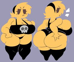 anthro belly big_ass big_breasts bra breasts bubble_butt chubby dork_boi emoji_(race) fat goth goth_girl huge_ass lewd_dorky no_outlines overweight overweight_female rose_(lewd_dorky) rating:Explicit score:98 user:Tyehrj