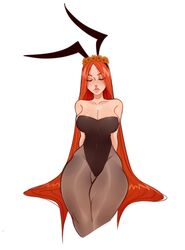 1girls big_breasts bunny_ears bunnysuit closed_eyes female_only ginger ilewdha league_of_legends leona_(league_of_legends) light-skinned_female long_hair orange_hair riot_games solo_female thick_thighs rating:Questionable score:122 user:wzyhj