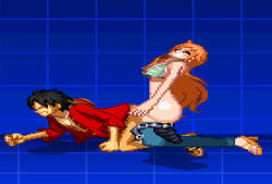 artist_request doggy_style futa_on_male futadom futanari m.u.g.e.n monkey_d_luffy nami one_piece orange_hair pixel_art post-timeskip tagme rating:Explicit score:32 user:Perv_Mogeko