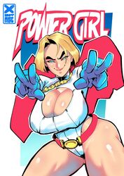 1girls big_breasts blue_eyes boob_window cleavage dc dc_comics female female_only large_breasts light-skinned_female light_skin lipstick looking_at_viewer power_girl solo solo_female solo_focus superman_(series) thick_thighs thighs wide_hips x1ntage rating:Questionable score:51 user:HughthyDerg