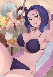 1girls :p beach beach_chair beach_umbrella big_breasts bikini blue_hair breasts busty chisaki_kai cleavage eri_(my_hero_academia) female female_focus ice_cream ice_cream_drip ice_cream_on_breasts kai_chisaki kaina_tsutsumi ko_koyap lady_nagant large_breasts licking_lips licking_own_lips looking_at_viewer melting_ice_cream midriff multicolored_hair my_hero_academia outdoors overhaul pink_eyes pink_hair seaside short_hair suggestive suggestive_fluid swimsuit thick_thighs thighs tongue tongue_out tsutsumi_kaina two-tone_hair rating:Questionable score:231 user:Disastermaster55