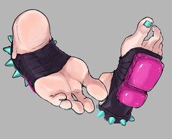 1girls ahemaru anklet blue_toenails capcom close-up disembodied_feet feet female foot_fetish foot_focus footwear grey_background henriiku_(ahemaru) hi_res human juri_han light-skinned_female light_skin simple_background socks soles solo spiked_anklet stirrup_socks street_fighter street_fighter_6 toenail_polish toes rating:Questionable score:144 user:Kanamori69