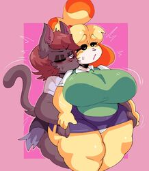 animal_crossing anthro big_breasts breasts chubby chubby_female dork_boi droogcat(character) fur huge_breasts isabelle_(animal_crossing) lewd_dorky nintendo shortstack thick_thighs wide_hips rating:Explicit score:33 user:Tyehrj