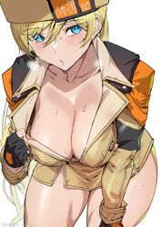 ashiomi_masato big_ass big_breasts blonde_hair blue_eyes fingerless_gloves guilty_gear large_breasts looking_at_viewer millia_rage pov_eye_contact revealing_clothes skimpy sweat thick_ass thick_thighs ushanka rating:Explicit score:118 user:RandomGuy352