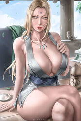 bare_legs bare_thighs big_breasts blonde_hair breasts huge_breasts large_breasts mature_female milf naruto nipples_visible_through_clothing no_pants sitting thick_thighs tsunade we1cometoparadiseart welcometoparadise wide_hips wtparadise rating:Explicit score:88 user:Crcole331