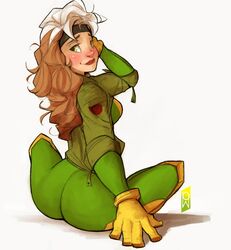 ass ass_focus big_breasts bodysuit female_only hourglass_figure looking_at_viewer marvel marvel_comics rogue_(x-men) tight_clothing tomphelippe x-men rating:Questionable score:42 user:_derDon_