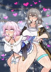 1futa 1girls ahe_gao bent_forward bent_over bottomless breasts clothed clothing cum cum_in_pussy cum_inside cumdrip duo female from_behind futa_on_female futanari grey_hair heart-shaped_pupils honkai:_star_rail hotaru_(firefly) human jacket large_breasts light-skinned_female light-skinned_futanari light_skin long_hair march_7th_(honkai:_star_rail) mihoyo nipple_bulge open_mouth partially_clothed pink_hair pleasure_face pussy_juice pussy_juice_drip rolling_eyes sex short_hair skirt squatting stelle_(honkai:_star_rail) sweat sweatdrop sweating sweaty sweaty_body thick_thighs thigh_strap rating:Explicit score:65 user:reflet1