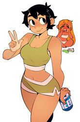 2girls alcohol aloe_vera beer beer_can black_hair blonde_hair boonsky booty_shorts female freckles short_hair short_shorts shorts sports_bra sportswear tan_body tan_skin tanline thai_(boonsky) underwear vanilla_(boonsky) rating:Questionable score:27 user:EggPants