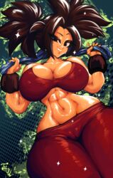 1girls abs big_breasts breasts cameltoe dragon_ball dragon_ball_super dragon_ball_z grin huge_boobs huge_breasts juggertuul kefla legs_together muscles muscular_female solo sparkles sports_bra sweaty_body sweaty_breasts thick_body thick_legs thick_thighs training voodothull wet rating:Explicit score:149 user:Tuul