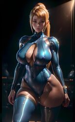 ai_generated big_areola big_ass big_breasts big_butt big_nipples blonde_hair blush bodysuit cleavage cleavage_cutout depth_of_field highres huge_ass huge_breasts huge_butt huge_thighs nintendo nipple_bulge partially_transparent pinup_pose posing realistic samus_aran seductive_eyes seductive_look single_female skin_tight solo solo_female stable_diffusion thick_ass thick_thighs wide_hips zero_suit zero_suit_samus rating:Questionable score:166 user:madza162