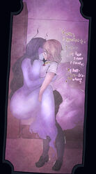 3girls ass_expansion big_ass big_breasts bimbofication black_skirt blonde_hair breast_expansion critnuke dark_hair female female_only ghost_girl ghost_girls kissing lesbian_kiss pink_body possession purple_body school_uniform shaky rating:Explicit score:160 user:Elsurudoiha