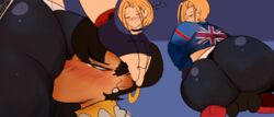 2girls about_to_fart ass_on_face ass_sniffing big_ass big_butt blonde_hair blue_eyes blush brown_eyes brown_hair cammy_white capcom chun-li face_in_ass facesitting female female_only fingerless_gloves fully_clothed hand_on_head looking_back melissaalli rear_view smile sniffing sniffing_ass street_fighter street_fighter_6 thick_thighs yuri rating:Explicit score:64 user:anon84048