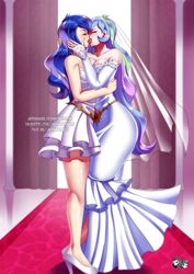 2girls 5_fingers blue_hair breasts bride closed_eyes couple dress elbow_gloves female female_only fingerless_gloves french_kiss french_kissing friendship_is_magic gloves green_hair hand_on_head hasbro high_heels hug hugging incest jadenkaiba kissing large_breasts long_hair multicolored_hair my_little_pony princess princess_celestia_(mlp) princess_luna_(mlp) purple_hair red_carpet royal royal_slut royalty short_dress siblings sisters veil wedding_dress wedding_veil white_dress wife_and_wife yuri rating:Questionable score:107 user:267er