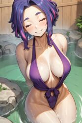 1girls ai_generated amiral_ai breasts cleavage cutesexyrobutts_ai_artstyle_imitation female huge_breasts kaina_tsutsumi lady_nagant large_breasts light-skinned_female light_skin my_hero_academia purple_eyes purple_hair swimsuit tsutsumi_kaina rating:Questionable score:183 user:Aeolus_HX