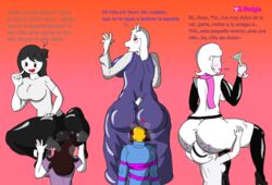 ass_in_dress ass_worship big_ass black_hair daughter dialogue drinking_glass drunk drunk_bubble español face_in_ass facesitting frisk fur goat_horns goat_humanoid gold_skin homestuck jaiden jaiden_animations jaidenanimations jaidens_mom kiss_mark lipstick_mark lipstick_on_ass milf mom_lalonde mother mother_and_daughter mswedgie123 rose_lalonde roxy_lalonde spanish_text steaming_body sweat tail toriel undertale undertale_(series) white_skin youtube yuri rating:Explicit score:85 user:Mswedgie123