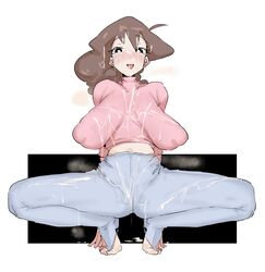 1girls crayon_shin-chan cum cum_on_body feet large_breasts leebongchun leggings milf misae_nohara nohara_misae sagging_breasts squatting rating:Explicit score:299 user:Patts