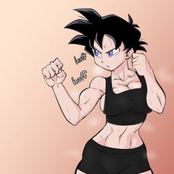 1girls athletic_female bare_midriff big_breasts black_hair blue_eyes breasts breath breathing cleavage dragon_ball female fighting_stance fit fit_female heavy_breathing large_breasts midriff muscular_arms muscular_female navel pseudocel short_hair shorts solo sweat tagme tank_top videl workout_clothes rating:Questionable score:52 user:bot29