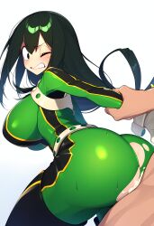  ai_generated arm_behind_back asui_tsuyu cum evilwicked my_hero_academia sex sweat torn_clothes tsuyu_asui  rating:explicit score: user:bot