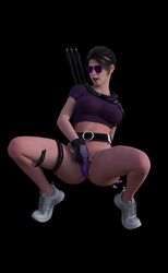 1girls 3d agent_4_tea_se7en big_breasts black_hair clothed clothing crop_top g-string kate_bishop large_breasts marvel marvel's_avengers_(game) marvel_comics shirt squatting sunglasses superheroine tagme thighs thong touching_pussy video_game video_game_character video_games rating:Explicit score:8 user:Agent_4_tea_se7en