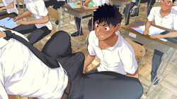 blush classroom danzi_engine erection erection_under_clothes exhibitionism fully_clothed gay male_only school shiba_yuuji spread_legs staring staring_at_erection staring_at_penis student student_and_teacher sweatdrop teacher teacher_and_student tight_pants rating:Explicit score:259 user:Vanewolf