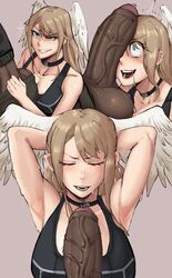 1boy 1girls alternate_breast_size armpits arms_behind_back arms_behind_head arms_up balls big_breasts big_penis blonde_hair blue_eyes breasts censored choker cock_shock dark-skinned_male dark_skin eunie_(xenoblade) female head_wings huge_breasts huge_cock interracial large_breasts light-skinned_female light_skin male male_pov mobi_mobi mobubeinglewd nintendo penis penis_awe penis_on_face penis_over_one_eye pov straight taion_(xenoblade) wings xenoblade_(series) xenoblade_chronicles_3 rating:Explicit score:305 user:Zabior